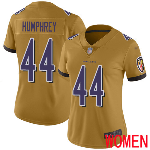 Baltimore Ravens Limited Gold Women Marlon Humphrey Jersey NFL Football #44 Inverted Legend->youth nfl jersey->Youth Jersey